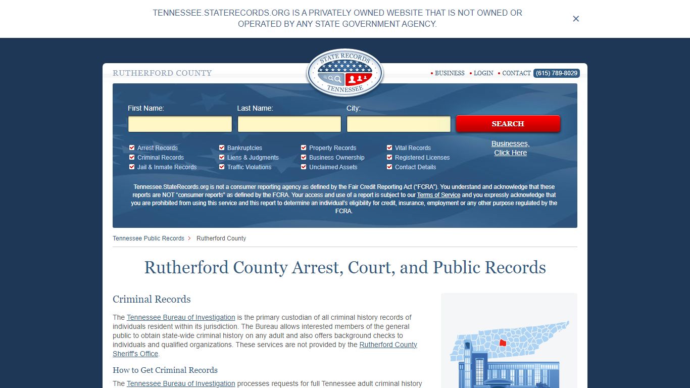 Rutherford County Arrest, Court, and Public Records